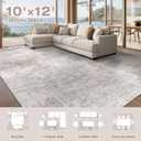 Washable 10x12 Area Rugs for Living Room: Abstract Modern Home Decor Rug