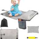 Toddler Airplane Bed Portable Travel Essentials for Kids Modern Plane Footrest Grey 31.49 x 17.7 inches 55 lbs Capacity