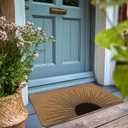 Boho Black Sun Door Mat, Sunrise Sunset Welcome Front Door Mat Indoor Outdoor Entrance for Camper, Rustic Artificial Coir Doormat Rugs for Porch Entry Patio Kitchen Decor 30x17in, 17x30inch