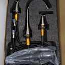 Bathroom Faucets for Sink 3 Hole, Hurran Brushed Nickel Bathroom Sink Faucet with Pop-up Drain and Supply Lines, Stainless Steel Lead-Free Widespread Faucet for Vanity RV Farmhouse Sink (8 Inch)