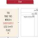 5 x Best Friend Birthday Card, Funny Bestie Birthday Gifts Card, You Make The World Better, Thank You Card for Him Her - You Make This World A Significantly Less Shitty Place (MS136)