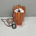 Tiffany Pendant Lighting, 7" Brass Cylindrical Hanging Lamp with Stained Glass for Foyer, Entryway, Bedroom, Dining Room, Stairwell (Tangerine)