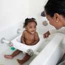 Regalo Baby Basics Baby Bath Seat with Suction Cups, Sit-Up Bath Support for Infants, Secure Baby Bath Chair for Bathtub, Easy Clean with Drain Holes, Fits Standard Tubs, White