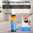 Humidifiers for Bedroom - GloryAir 2.38Gal/9L Top Fill Warm & Cool Mist Humidifier for Large Room 750ft with Auto Mode 7-Color Light, Humidistat, Quiet Humidifier for Plants Baby Adults Home & Office