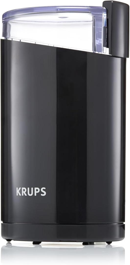 KRUPS Precision Electric Coffee Grinders: 3 oz Capacity, 200W Motor, Stainless Steel Blades for Uniform Grinding of Coffee Beans, Herbs, Nuts, and Spice Grinder (Black) (3 oz / 85 g)