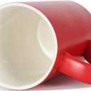 20 Ounces Extra Large Coffee Mug, M007 Plain Tall Big Ceramic Latte Milk Tea Cup with Handle for Dad Men Women, Christmas Red