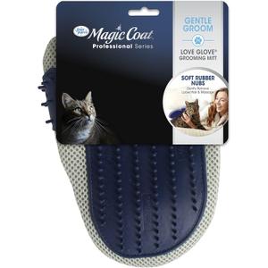 Four Paws Magic Coat Professional Series Love Glove Silicone Cat Grooming Mitt, Deshedding & Dematting, 1 Count