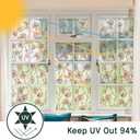 UNI Window Film Static Clings Non Adhesive 3D Stained Glass Window Decals UV Protection (Cherry Blossom, 37.4 x 24.4 Inch)