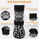 KOOLTAIL Dog Socks to Prevent Licking Paws for Hardwood Floors Anti Slip, Winter Warm Pet Boots&Paw Protector with Grippers, Double Sides Puppy Shoes Booties for Small Medium Large Senior Dogs