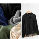 EVALESS Cardigan Sweaters for Women Wool Blend Lightweight Trendy Long Sleeve Lapel Collar Button Down Sweater Cardigans (Black, M)