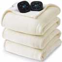 Bedsure Electric Blanket Queen Size - Dual Control Heated Blanket Queen, Fast Heating with 10 Time Settings & 10 Heat Settings, Warm Gift for Grandma (84x90 inches, Ivory)