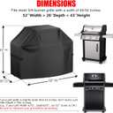 Grill Cover, 52 inch BBQ Gas Grill Cover Waterproof Weather Resistant, Fade Resistant, UV Resistant Material for Most Grills, Black