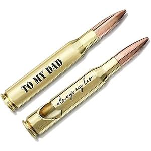 Birthday Gifts for Dad - Unique Bottle Opener - Real Used Casing -Father Gifts from Daughter, Son - Engraved Dad Gifts for Men - Birthday Presents for Dad in Deluxe Gift Box (Pack Of 6)