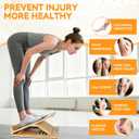 15.7x20 Inches Anti-Slip Slant Boards for Exercise, Adjustable Wooden Slant Board for Calf Stretching with Stretch Strap, for Leg, Knees, Heel, Ankle,Stretching, Plantar Fasciitis (220 LBS Capacity)