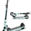 Kids Kick Scooter for Ages 6-12, Teens and Adults - Foldable & Lightweight with Light Up Wheels, Adjustable Handlebar, Dual Brakes (Hand & Foot), 220 lbs Capacity