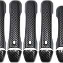 uxcell Automotive Door Handle Cover Trim Exterior Decoration for Jeep Wrangler JL JLU 2018-2022 Tailgate Handle Cover Carbon Fiber Pattern Black