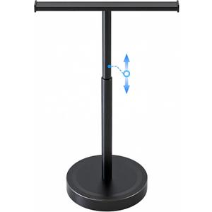 Hand Towel Stand, Stainless Steel Hand Towel Holder Rack for Bathroom Countertop, 16.5Inch Adjustable Retractable T-Shape Free Standing Hand Towel Rack for Bathroom Kitchen Countertop, Matte Black
