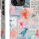 Case for iPhone 12 Pro Max - Slim Fit Anti-Scratch Phone Case for Girl Women - Beachy Collage Aesthetic Turtles Floral (Frosted)