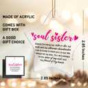 2 x Soul Sister Gift Christmas Ornament, You Will Always Be The Sister of My Soul, Friendship Ornament Gift for Women Best Friends Bestie BBF Birthday Graduation Gifts (Q1)