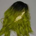 Ombre Green Wigs for Women Short Curly Wavy Green Wig for Girls Short Bob Wig With Bangs Heat Resistant Synthetic Wigs for Cosplay Costume Party (Green Ombre wig)