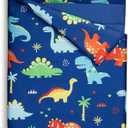 Extra Large Kids Sleeping Bag, Toddler Nap Mat with Pillow & Blanket, Soft Sleeping Mat for Daycare and Preschool (Dinosaur 53"x21")