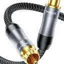 VANAUX Subwoofer Extension Cable, Male to Female Coaxial Cable, RCA Digital Audio Cord Gold-Plated with Braided Jacket for Home Theater, TV, Amplifier, Speaker(10ft/3m)