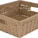 Simplify Large Shelf Storage Basket | Dimensions: 15"x 13"x 5" | Dutch Weave Design | Home Organization | Paper Rope Material | Great For Leaving Spaces | Great for Displaying