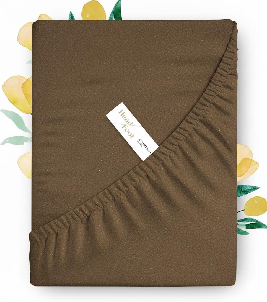 Carressa Linen 100% Cotton Queen Size Fitted Sheet Only - 800 Thread Count Queen Fitted Sheet Cotton, Luxuriously Soft, Cooling 16" Deep Pocket Sateen Weave Bottom, Luxury Hotel Quality - Brown