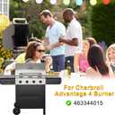 Grill Replacement Parts for Charbroil Advantage 4 Burner 463344015, Cast Iron Grill Grates, Heat Plates Tents, Burners and Igniters for Char-Broil Advantage 463344015