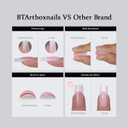 BTArtboxnails French Gel Nail Tips - French Tip Press on Nails Brown Extra Short Almond XCOATTIPS for Nail Extensions