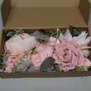 Serra Flora 3Pcs Pre-made Silk Flowers Cake Topper Wedding Artificial Flowers Decor Blusher Pink Flowers Cake Decorations for Girl Sweet Weddings Boho Party Supplies.