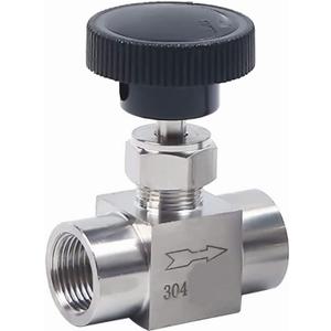 1/8 1/4 3/8 1/2 Inch NPT Valves 304 Stainless Steel NPT Female Needle for Valve Flow Control Water Gas Oil (NPT 1/4)
