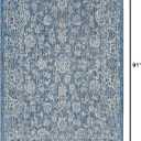 JONATHAN Y Weave Floral Indoor Outdoor Area Rug 5X8 Navy/Gray, Tela Bohemian Textured for Backyard, Patio, Porch, Easy-Cleaning, High Traffic, Pet-Friendly, Non-Shedding (SMB100B-5)