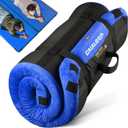 3 Inch Memory Foam Camping Mattress, Dual Layer Thick Sleeping Camp Pad for Car Tent Cot, Roll-Up Portable Glamping Floor Bed for Guests Sleepover (2PCS TWIN:75*38*3", Lapis Blue)