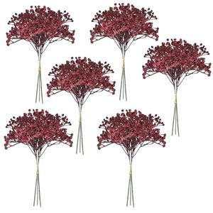 Nagobi Babys Breath Artificial Flowers Bulk 18pcs Maroon/Burgundy Fake Gypsophila Realistic Flowers for Wedding Arches Bouquets Table Centerpieces Floral Arrangements Party Decor