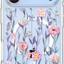 Jmltech Magnetic for iPhone 17 Pro Max Case Girly Aesthetic Clear Floral Flowers Compatible with MagSafe Wireless Slim Anti-Yellowing Shockproof Protective Phone Cases Pink
