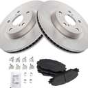 TRQ Front Brake Pad and Rotor Set Ceramic Vented Rotors