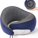 Travel Pillow, 100% Pure Memory Foam Travel Neck Pillow Airplane Neck Support Ergonomic Design for Traveling Suitable for Airplanes,Offices and Cars-Navy Blue