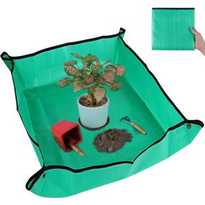 Azureblue Plant Repotting Mat for Indoor Plants Potting Soil Mix, Waterproof Plant Repotting Tray, Potting Mat Gardening Tray for Indoor Potting Succulents Cactus Orchid Pots, Garden Gift(26.8"x26.8")