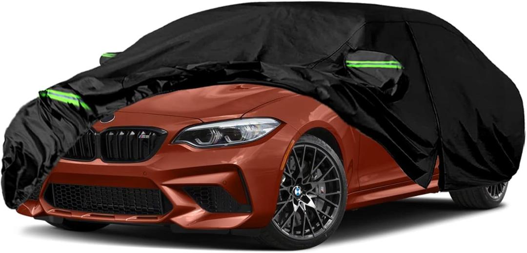 Waterproof Car Cover Replace for BMW M2 2 Series 2014-2025 (F22/F23 G42 F87 218i 220i 230i 228i 235i 240i), 210T Custom-Fit Protector with Night Reflective Strips for Snow Rain Dust Protection