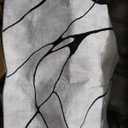 YIHOUSE 4x6 Washable Living Room Rug - Modern Abstract Black and White Area Rug Non-Slip for Bedroom Home Office (Warping, 4'x6'ft)