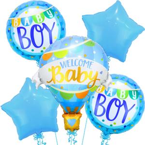 KatchOn, Welcome Baby Boy Balloons - 31 Inch, Pack of 5 Its A Boy Balloon Set | Balloons for Welcome Home Baby Boy Decorations | Baby shower decorations for boys