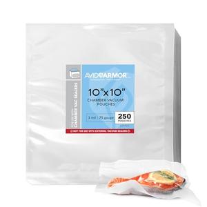Avid Armor Chamber Vacuum Sealer Bags – Heavy Duty, BPA-Free, Pre-Cut Chamber Vacuum Bags for Food Preservation, Freezer Storage, Sous Vide and more, 250/Pack (10x13) – Multi-Use Vacuum Bags