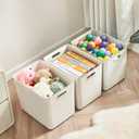 6 pack large plastic White storage bins with Lids, Toy Box Chest with HandleOrganizer Containers Baskets for Baby,NurseryShelvesPlayroom, BedroomOffice,Closethome (White, 6XL)
