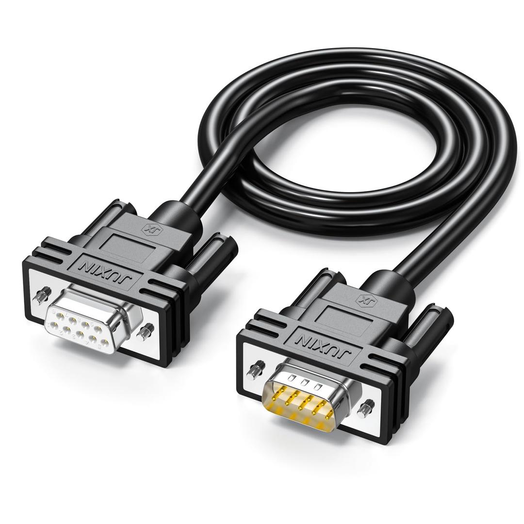 DB9 Male to Female Extension Cable 6FT, Double Shielded RS232/RS485 Serial Cable, D-Sub 9 Pin for Industrial Control, POS, CNC & Server