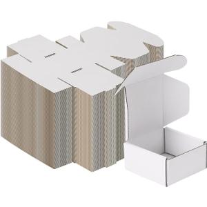 MEBRUDY 4x4x2 Inches Shipping Boxes Pack of 100, Small Corrugated Cardboard Box for Mailing Mailer Packing, White