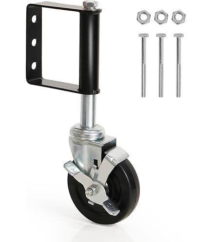 Two Black Gate Wheels, 
Gate Wheels for Wooden Gate
