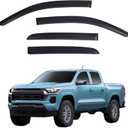 Window Visors Rain Guards Compatible with 2023-2025 Colorado Crew Cab & GMC Canyon, Out-Channel Side Window Wind Deflectors Vent Shades Accessories, Dark Smoke 4 Pcs, 2024