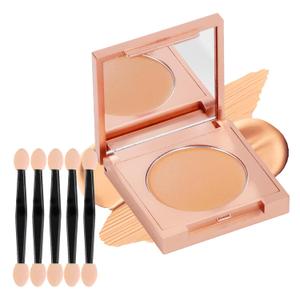 Colored CC Undereye Color Corrector for Dark Circles with 5pcs Brush, Conceal Dark Circles, Under Eye Concealer for Women (natural color, Large) (0.03 Ounce (Pack of 6))