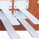 4 Pack - 10 inch White Hidden L Shelf Bracket (1/5 Inch Thicked) Iron Floating Shelf Brackets Rustic Industrial Metal Brackets for Shelf Support